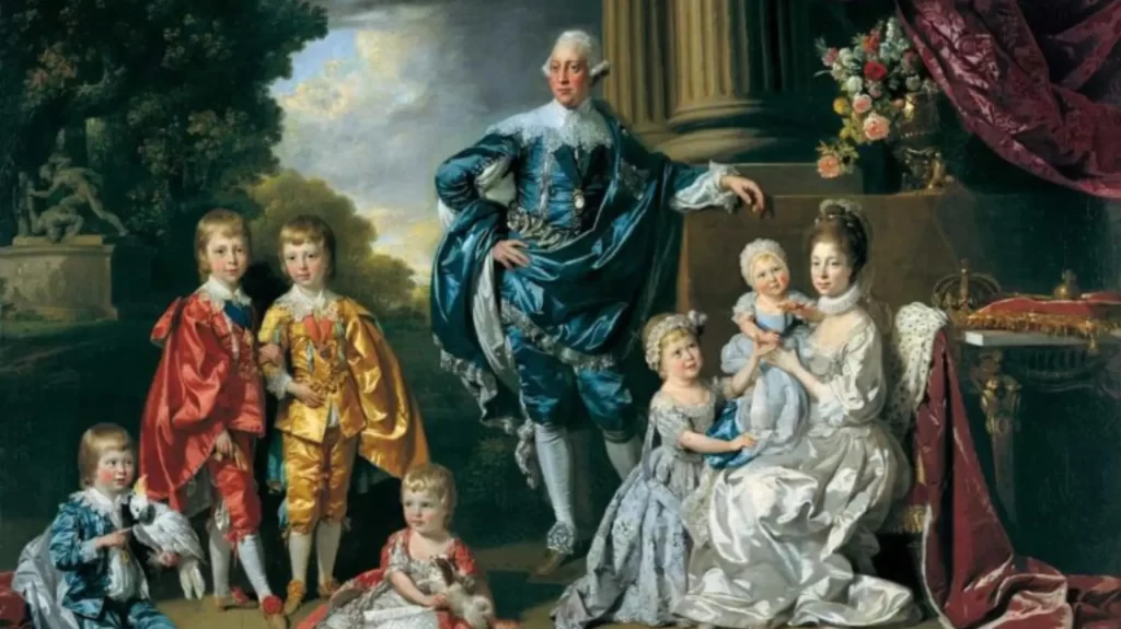 La reine Charlotte, Georges III et leurs 6 premiers enfants